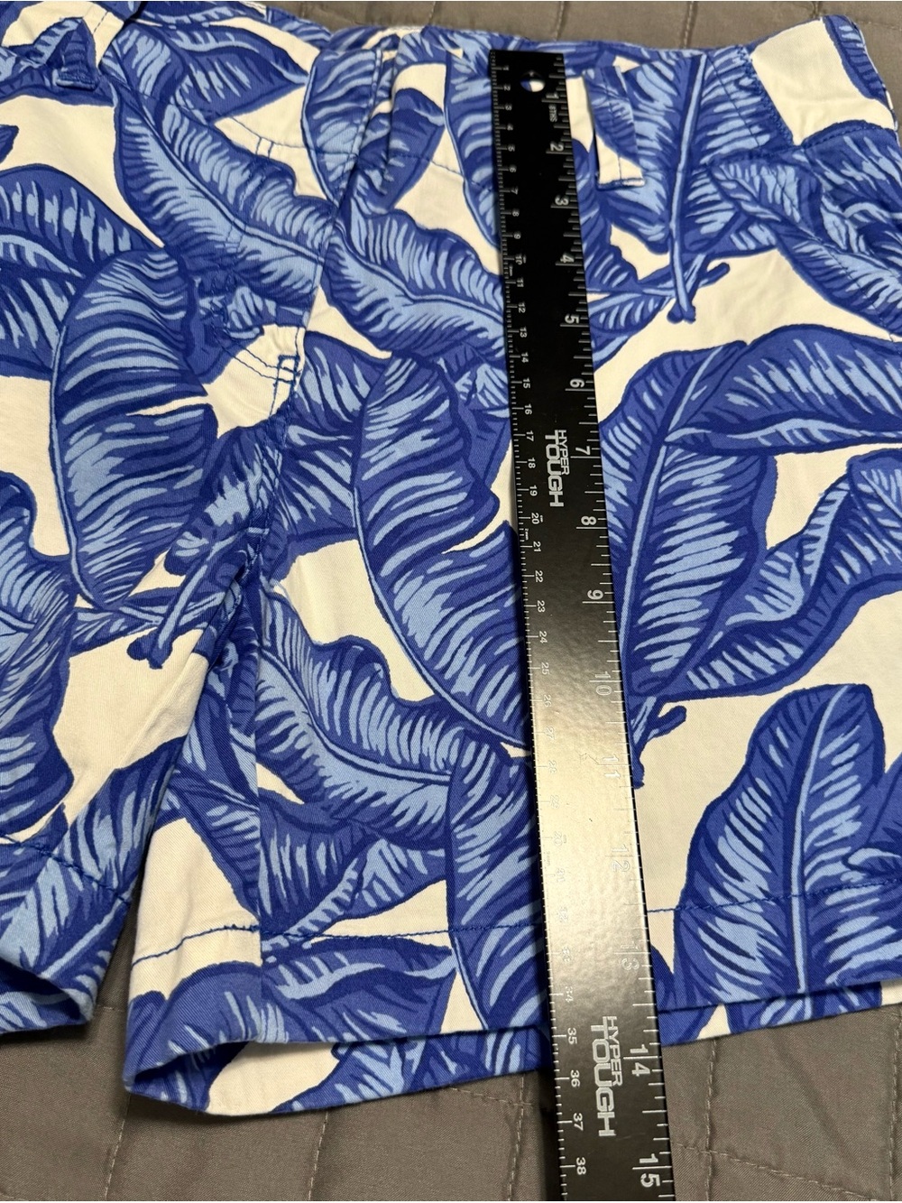 Vineyard Vines Shorts Women 4 Blue White Banana Leaf Tropical Chino Mid Rise - Picture 7 of 8